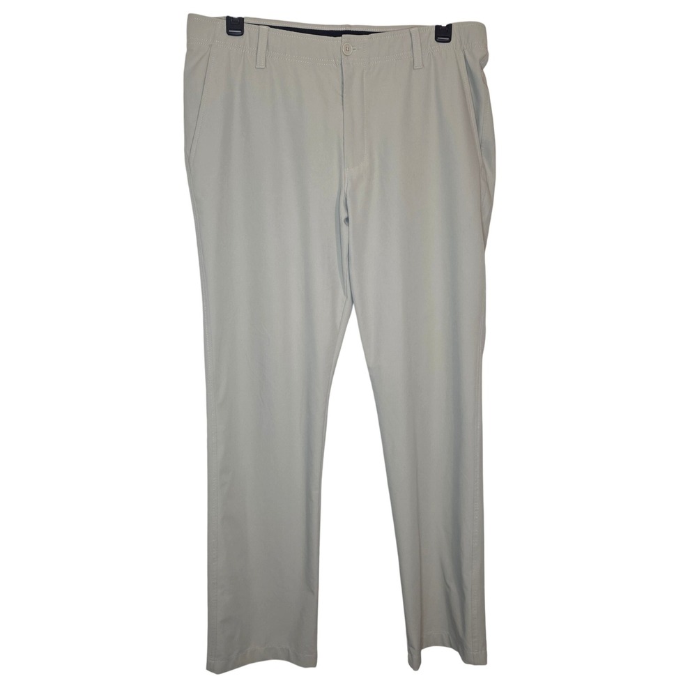 Under Armour Men's Golf Chino Pants‎ Beige 38x32 Polyester Blend Comfort Fit